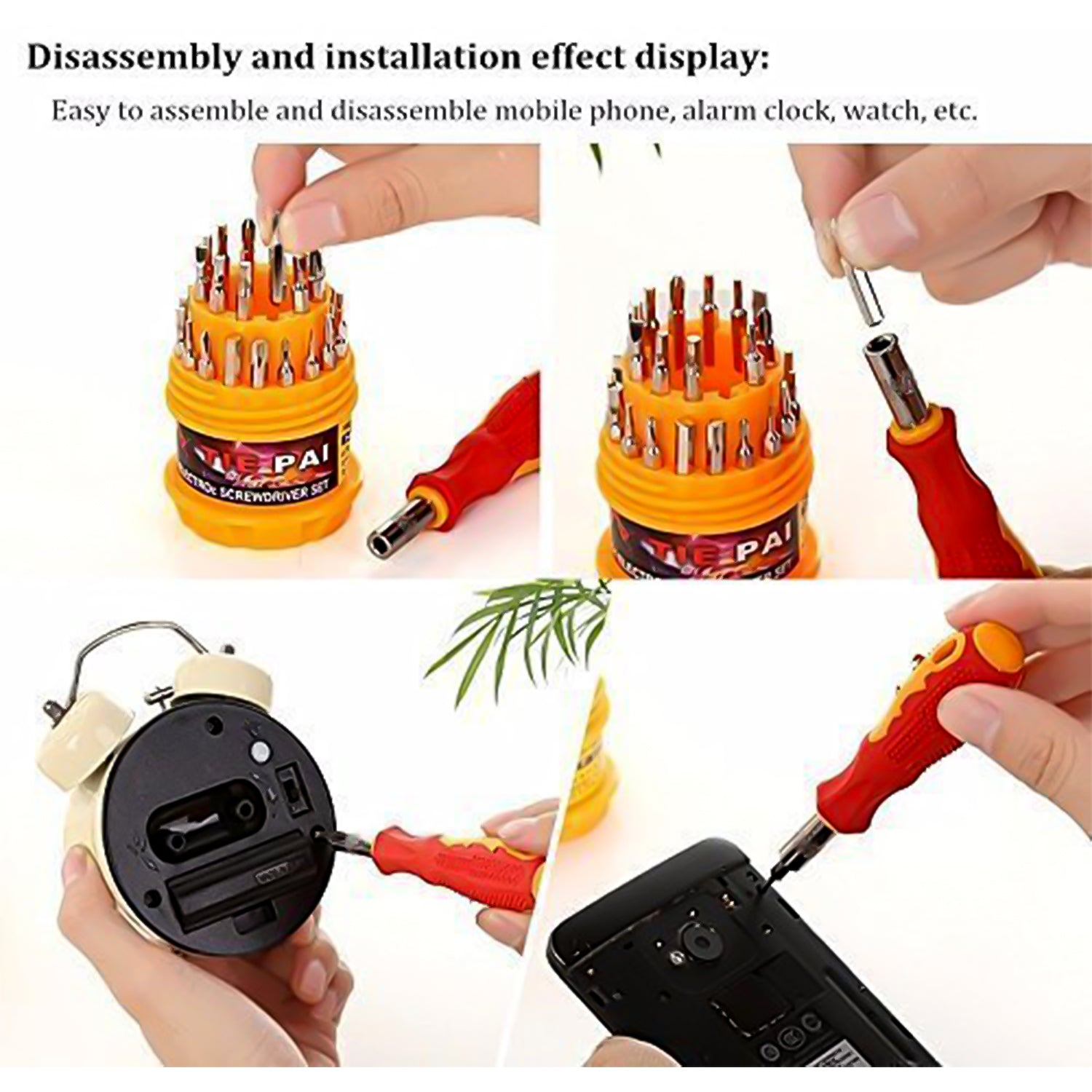 (SET OF 4PC) SCREWDRIVER SET, STEEL 31 IN 1 WITH 30 SCREWDRIVER BITS, PROFESSIONAL MAGNETIC DRIVER SET, B Grade (SET OF 4PC) SCREWDRIVER SET, STEEL 31 IN 1 WITH 30 SCREWDRIVER BITS, PROFESSIONAL MAGNETIC DRIVER SET, B Grade